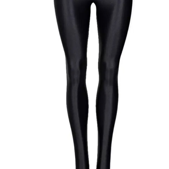 Saint Laurent Black Satin Leggings - Picture 5 of 6
